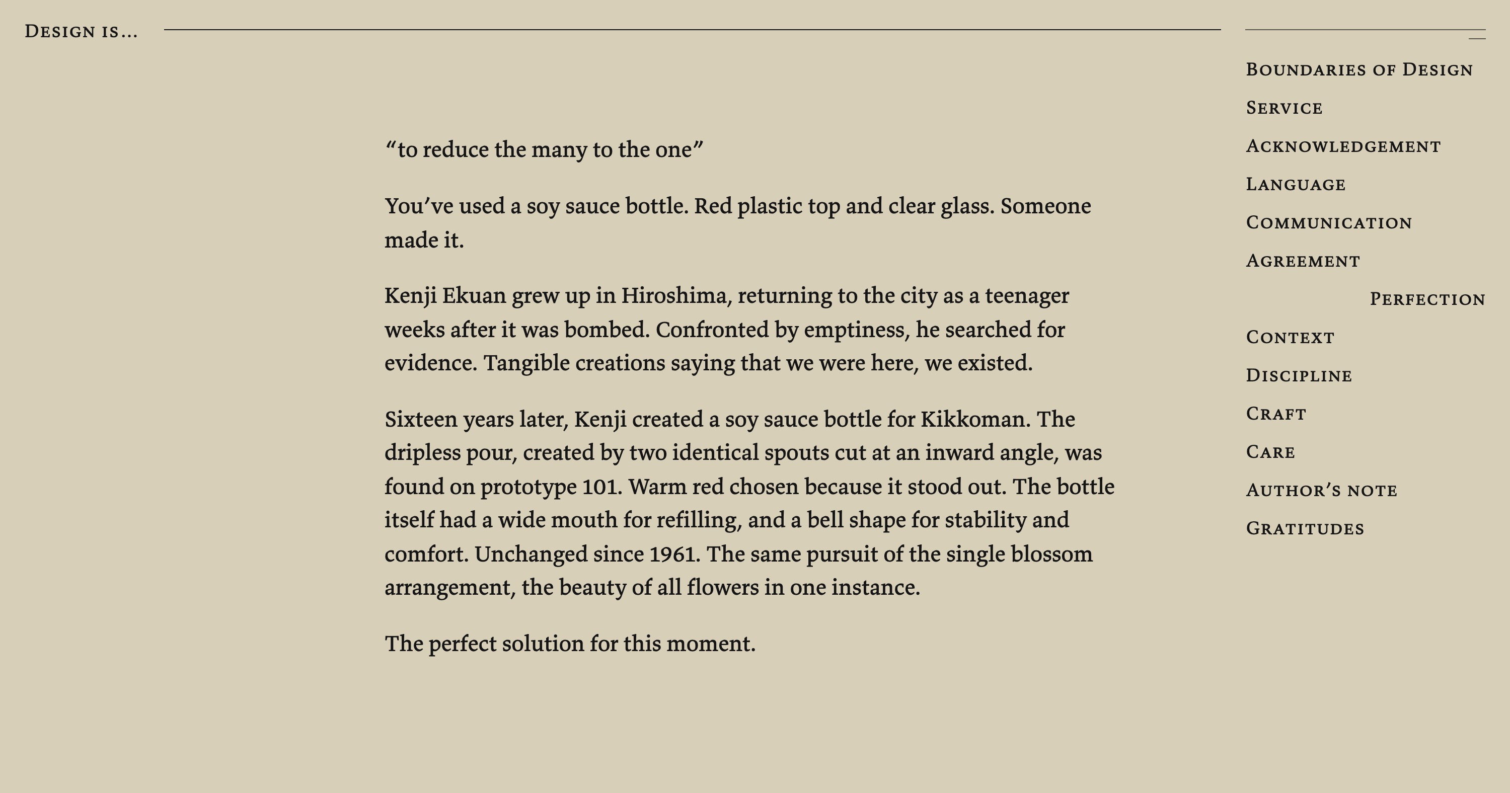 The desktop reader with the contents open beside the Perfection chapter.