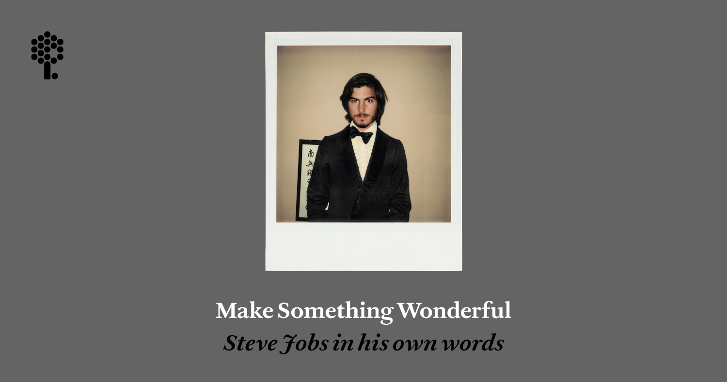 Official Make Something Wonderful social preview, showing the book title and a Polaroid of a young Steve Jobs.