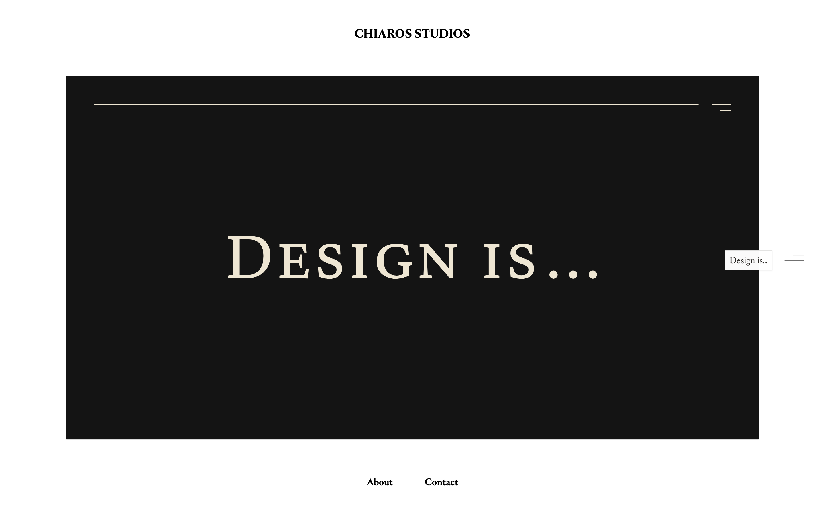 Design is… selected in the gallery, with its contents mark hovered and its title label visible.