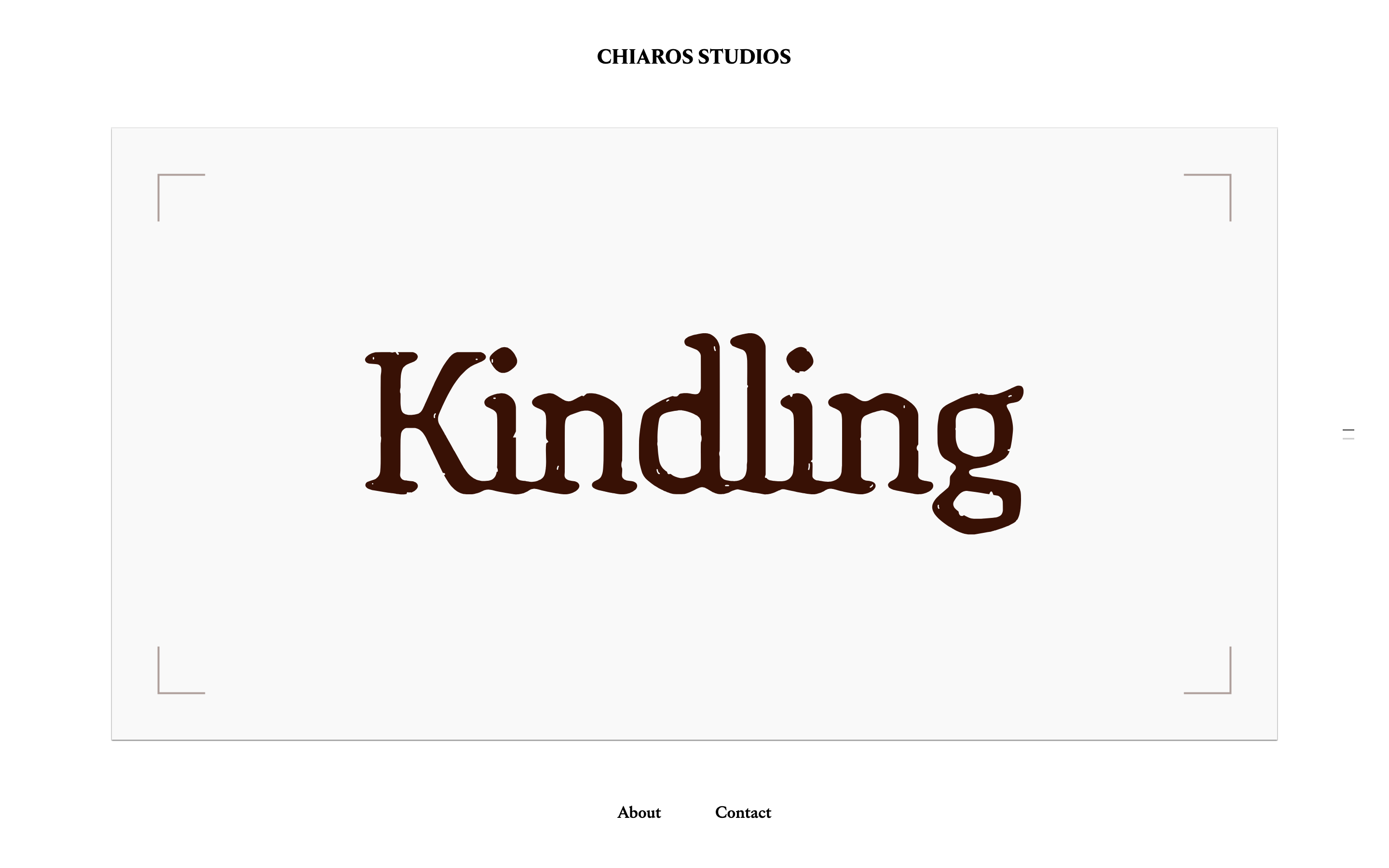 The Chiaroscuro gallery, with projects framed by the studio title and bottom links.